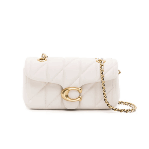 Coach Tabby leather shoulder bag chalk white