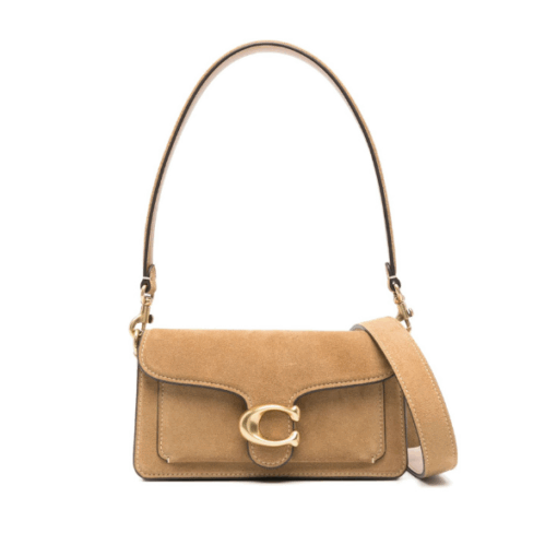 Coach logo-plaque shoulder bag caramel brown