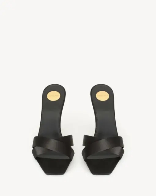 YSL opyum Mules In Satin Crepe Black - Image 2