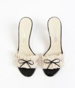 Chanel CC Ruffled Bow Heels White - Image 2