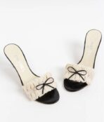 Chanel CC Ruffled Bow Heels White
