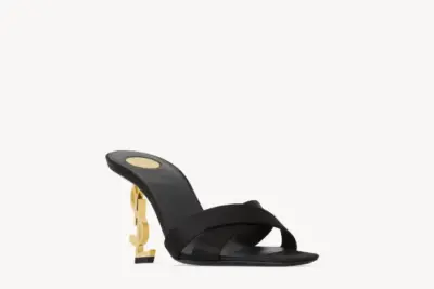 YSL opyum Mules In Satin Crepe Black