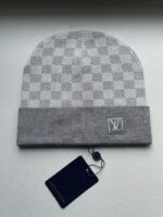 LV Beanie Damier Pattern Gray & White