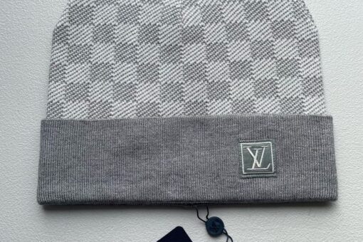 LV Beanie Damier Pattern Gray & White