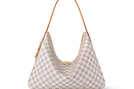 LV Slouchy MM Azure Checkerboard Bag