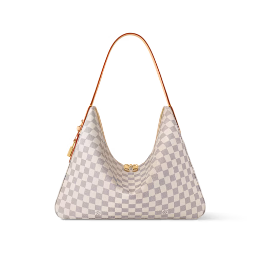 LV Slouchy MM Azure Checkerboard Bag