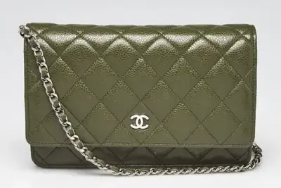 Chanel Dark Green Leather Bag