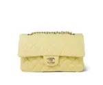 Chanel Caviar Quilted Classic Flap Bag Yellow