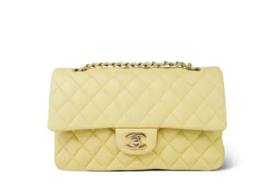 Chanel Caviar Quilted Classic Flap Bag Yellow