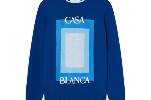 CASABLANCA Logo Degrade Intarsia Jumper Blue