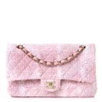 Chanel Tweed Medium Double Flap Bag Light Pink
