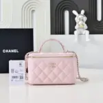 Chanel Vanity Rectangular Top Handle Bag Pink