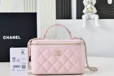 Chanel Vanity Rectangular Top Handle Bag Pink