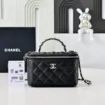 Chanel Vanity Rectangular Top Handle Bag Black