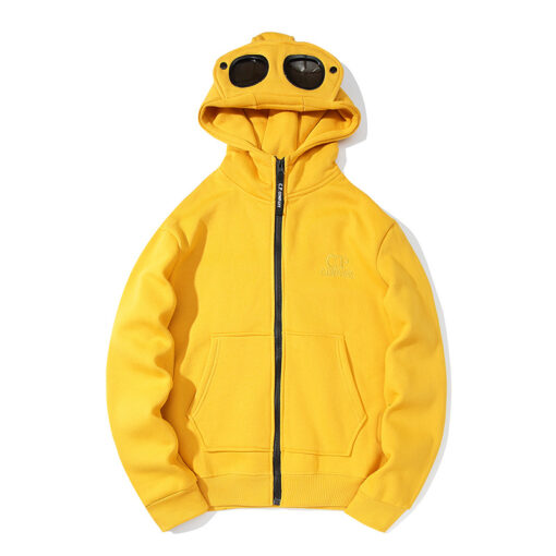 C.P. Company Goggles-Detail Zip-Up Hoodie Yellow