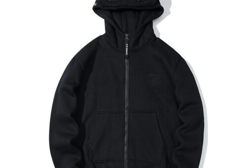 C.P. Company Goggles-Detail Zip-Up Hoodie Black