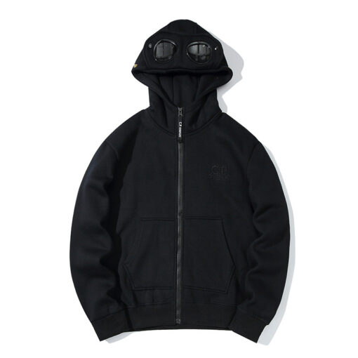 C.P. Company Goggles-Detail Zip-Up Hoodie Black