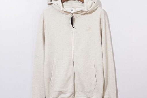 C.P. Company Goggles Zip-Up Hoodie Ivory