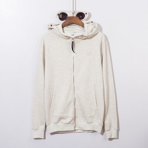 C.P. Company Goggles Zip-Up Hoodie Ivory