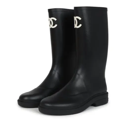 Chanel Wellington Boots Black - Image 2