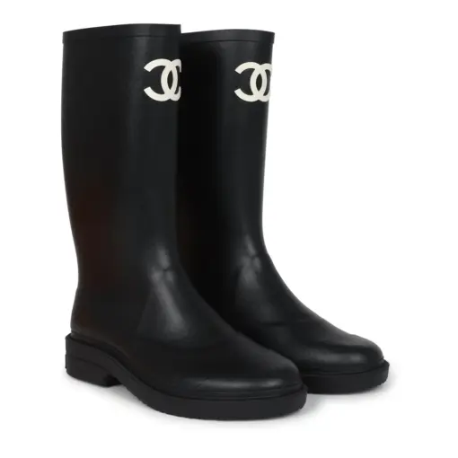 Chanel Wellington Boots Black - Image 4