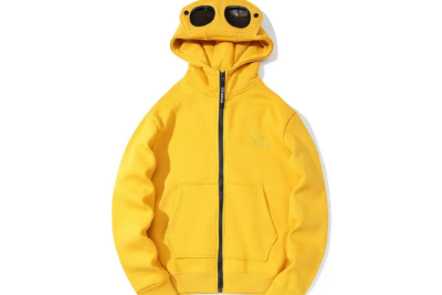 C.P. Company Goggles-Detail Zip-Up Hoodie Yellow