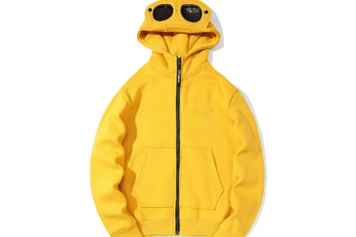 C.P. Company Goggles-Detail Zip-Up Hoodie Yellow