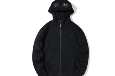 C.P. Company Goggles-Detail Zip-Up Hoodie Black
