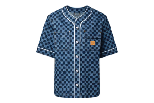LV Damier Denim Baseball Shirt Blue