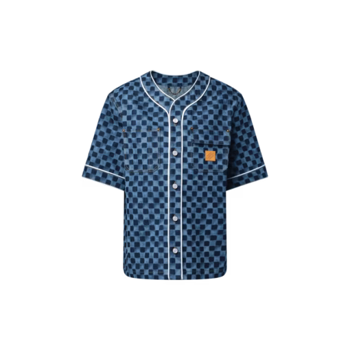 LV Damier Denim Baseball Shirt Blue