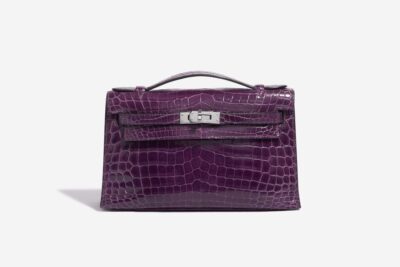 Hermès Mini Kelly 20 Sellier Handbag Crocodile Purple
