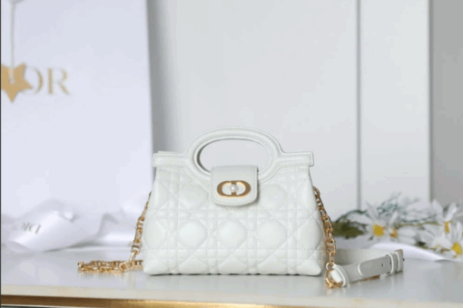Dior Jolie Top Handle Mini Bag White