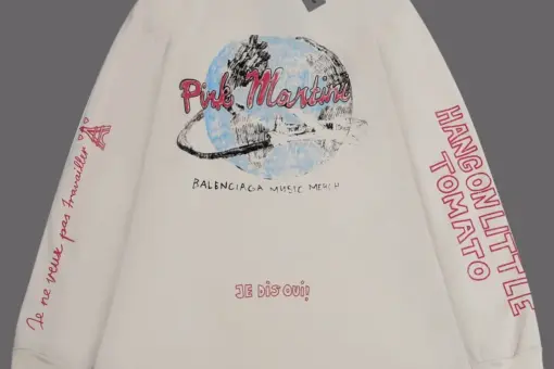 Balenciaga Pink Mantini Sweater Cream