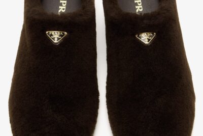Prada Shearling Mules Black