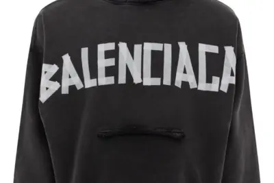 Balenciaga Tape Type Logo-Print Hoodie