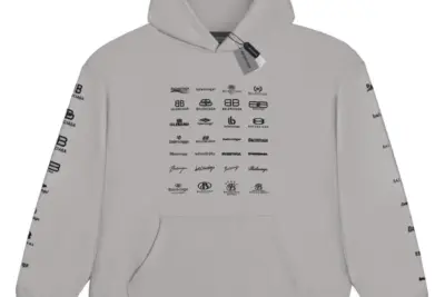 Balenciaga All Gen Logo Hoodie Cream