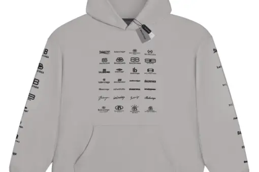 Balenciaga All Gen Logo Hoodie Cream