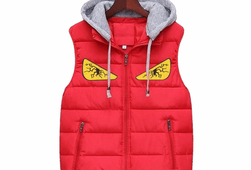 Fendi Puffer Vest Hooded Sweatshirt Lining Red