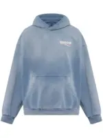 Balenciaga Logo-Print Hoodie Blue