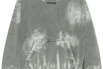 Balenciaga Stain-Effect Hoodie Grey