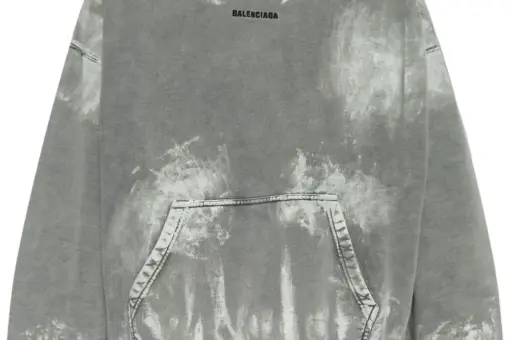 Balenciaga Stain-Effect Hoodie Grey