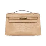 Hermès Mini Kelly 20 Sellier Handbag Crocodile Beige