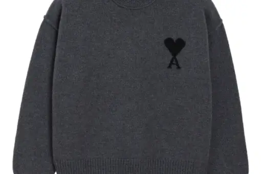 Ami Paris Ami de Coeur Crewneck Sweater Grey