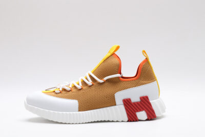 Hermes Slip-On Lift Sneakers Orange White