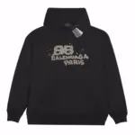 Balenciaga Gold Logo Hoodie Black