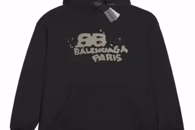 Balenciaga Gold Logo Hoodie Black