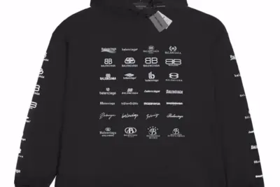 Balenciaga All Logos Gen Hoodie Black