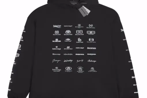 Balenciaga All Logos Gen Hoodie Black