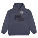 Balenciaga BB Logo Hoodie Charcoal