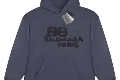 Balenciaga BB Logo Hoodie Charcoal